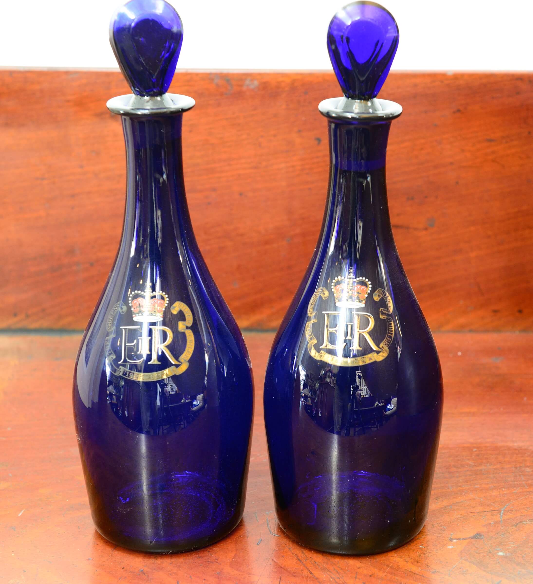 Pair ER Jubilee Decanters